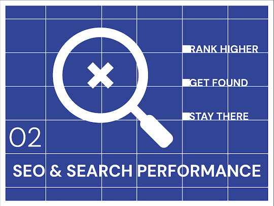 SEO and Search Performance - rank higher, get found, stay there