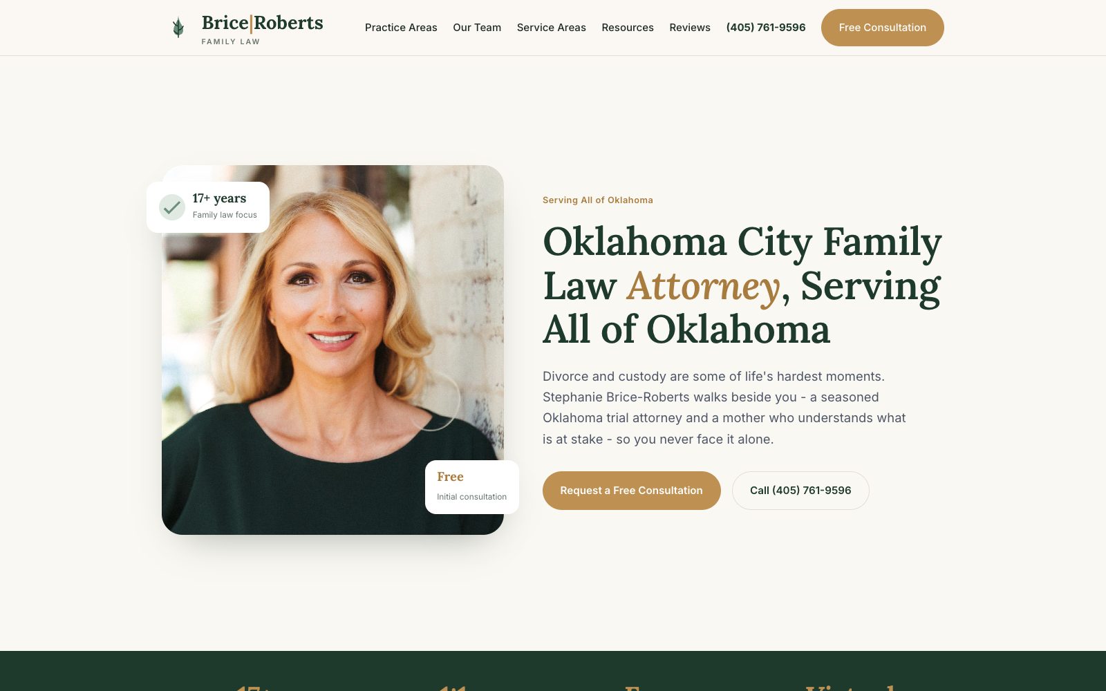 Brice Roberts Family Law website - Oklahoma City family law attorney site by Resite360