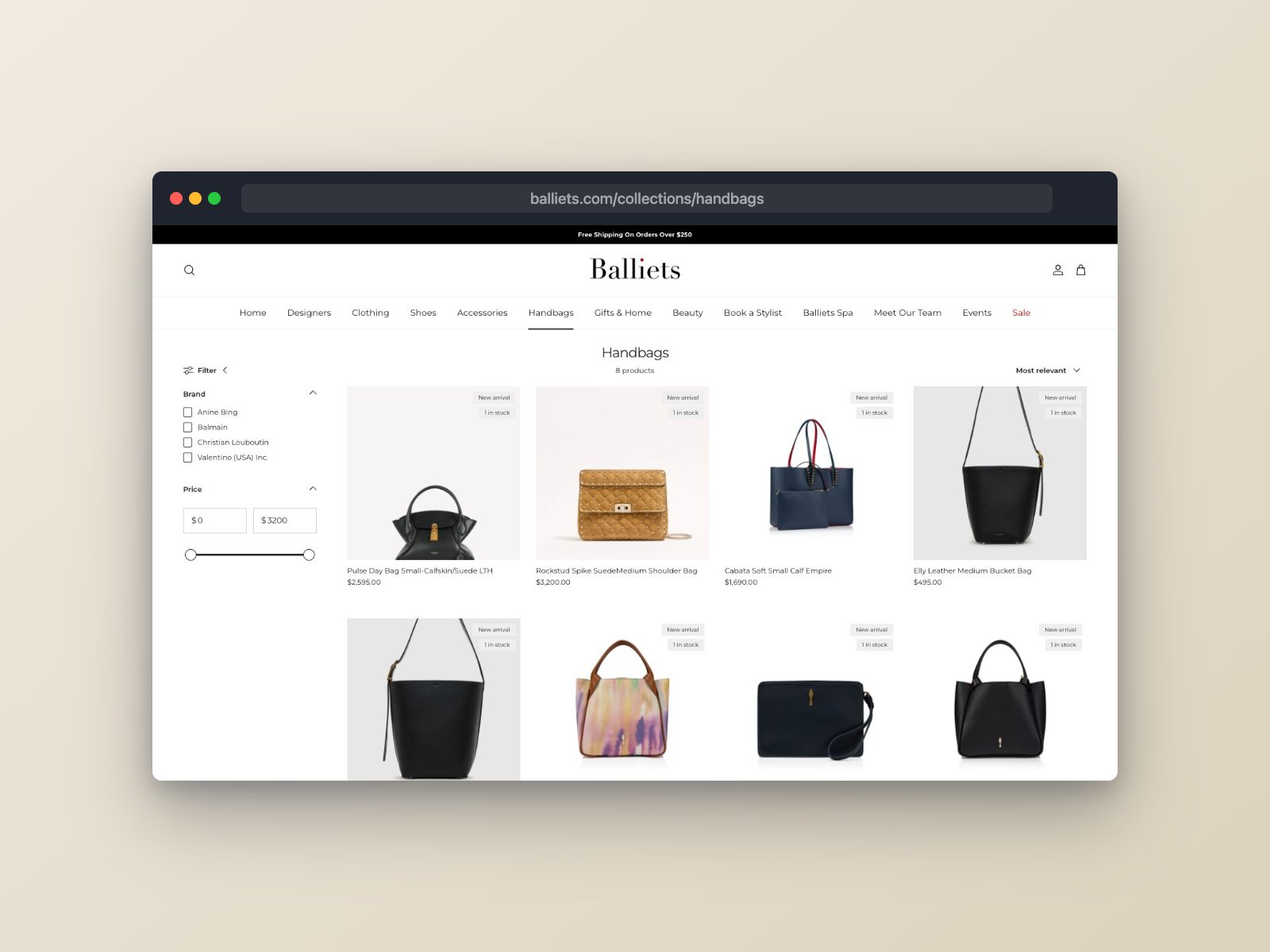 Balliets - designer handbag catalog