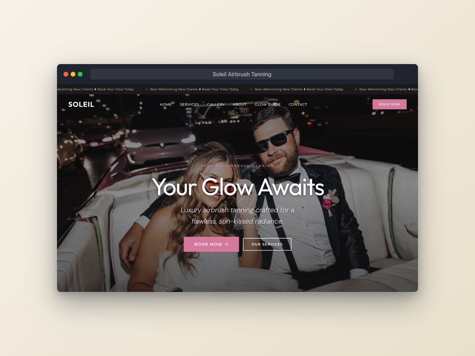 Soleil Airbrush Tanning - website redesign